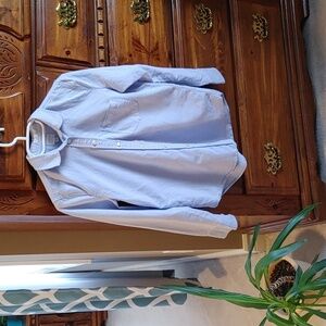 WOMEN'S J. CREW BOY FIT PALE BLUE  COTTON LONG SLEEVE SHIRT SIZE XXS